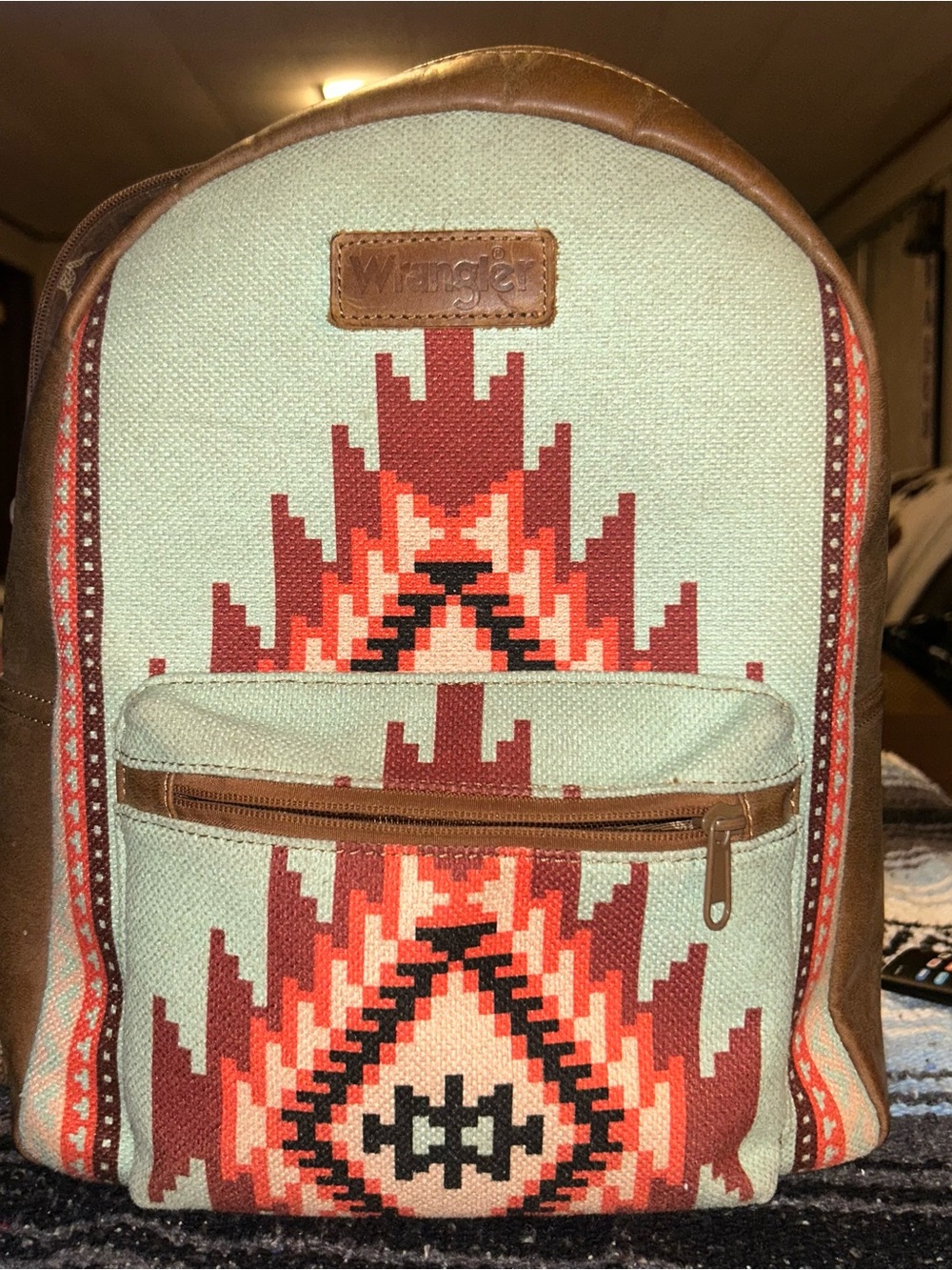 Wrangler Brown Canvas Tote with Branded Lining